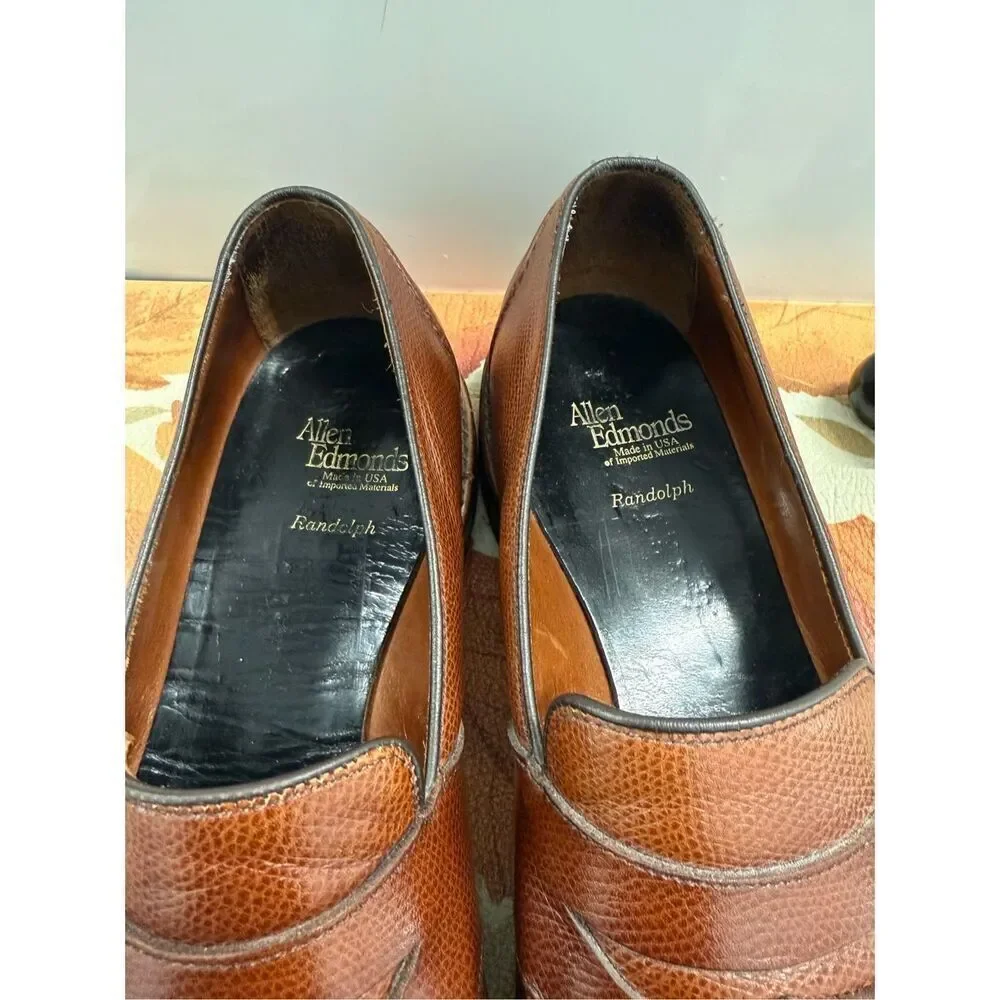 Allen Edmonds Randolph Men's Size 11 B Brown Leather Penny Loafers Bench Welt